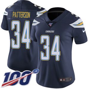 wholesale Chargers #34 Jaret Patterson Navy Blue Team Color Women's Stitched NFL 100th Season Vapor Limited Jersey
