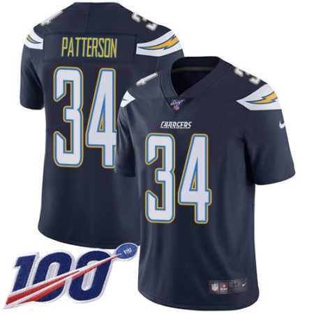 Chargers #34 Jaret Patterson Navy Blue Team Color Youth Stitched NFL 100th Season Vapor Limited Jersey