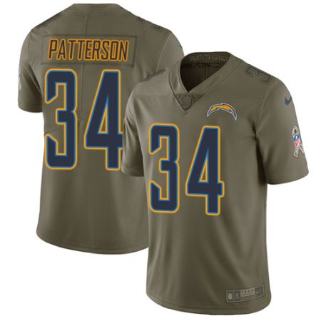 Chargers #34 Jaret Patterson Olive Youth Stitched NFL Limited 2017 Salute To Service Jersey