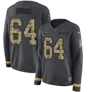 commanders #64 mason brooks anthracite salute to service women's stitched nfl limited therma long sleeve cheap jersey