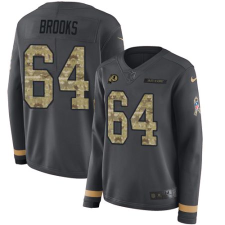 commanders #64 mason brooks anthracite salute to service women's stitched nfl limited therma long sleeve cheap jersey