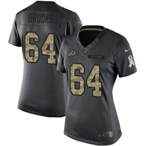 Commanders #64 Mason Brooks Black Women's Stitched NFL Limited 2016 Salute to Service Jersey