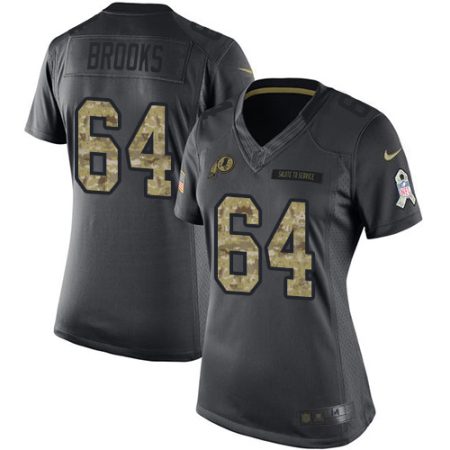 Commanders #64 Mason Brooks Black Women's Stitched NFL Limited 2016 Salute to Service Jersey
