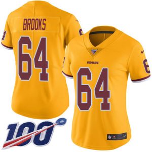 Commanders #64 Mason Brooks Gold Women's Stitched NFL Limited Rush 100th Season Jersey