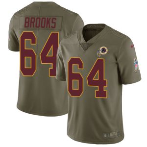 wholesale Commanders #64 Mason Brooks Olive Youth Stitched NFL Limited 2017 Salute To Service Jersey
