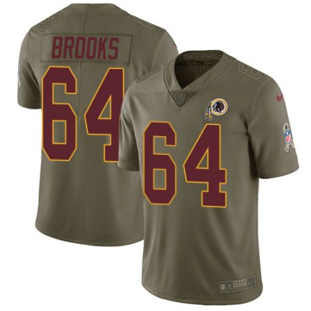 wholesale Commanders #64 Mason Brooks Olive Youth Stitched NFL Limited 2017 Salute To Service Jersey