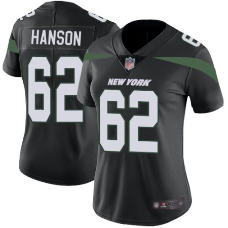 Jets #62 Jake Hanson Black Alternate Women's Stitched NFL Vapor Untouchable Limited Jersey