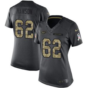 Jets #62 Jake Hanson Black Women's Stitched NFL Limited 2016 Salute to Service Jersey