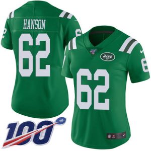 Jets #62 Jake Hanson Green Women's Stitched NFL Limited Rush 100th Season Jersey