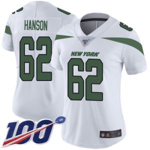 cheap Jets #62 Jake Hanson White Women's Stitched NFL 100th Season Vapor Untouchable Limited Jersey