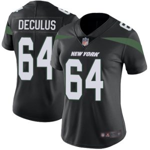 Jets #64 Austin Deculus Black Alternate Women's Stitched NFL Vapor Untouchable Limited Jersey