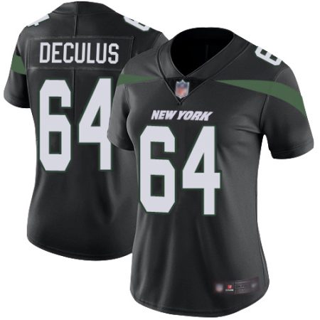 Jets #64 Austin Deculus Black Alternate Women's Stitched NFL Vapor Untouchable Limited Jersey