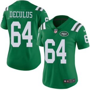 cheap Jets #64 Austin Deculus Green Women's Stitched NFL Limited Rush Jersey