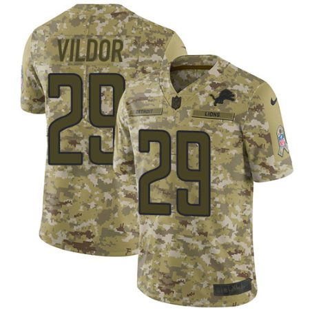 Lions #29 Kindle Vildor Camo Youth Stitched NFL Limited 2018 Salute To Service Jersey