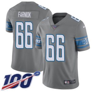 lions #66 matt farniok gray youth stitched nfl limited rush 100th season wholesale jersey