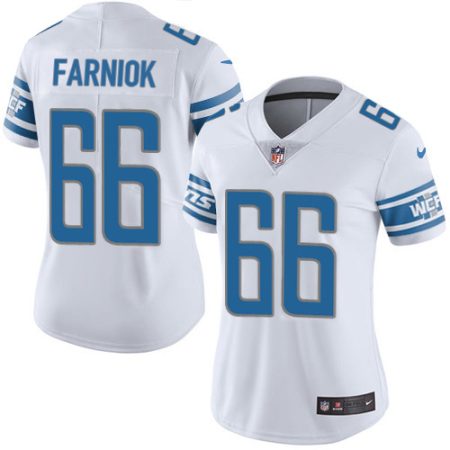 Lions #66 Matt Farniok White Women's Stitched NFL Vapor Untouchable Limited Jersey