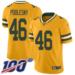 wholesale Packers #46 Jack Podlesny Gold Youth Stitched NFL Limited Inverted Legend 100th Season Jersey