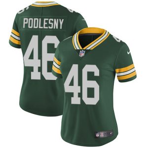 packers #46 jack podlesny green team color women's stitched nfl vapor untouchable limited wholesale jersey