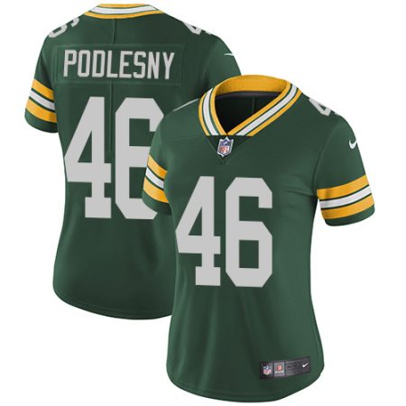 packers #46 jack podlesny green team color women's stitched nfl vapor untouchable limited wholesale jersey
