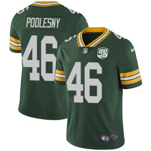 wholesale Packers #46 Jack Podlesny Green Team Color Youth 100th Season Stitched NFL Vapor Untouchable Limited Jersey