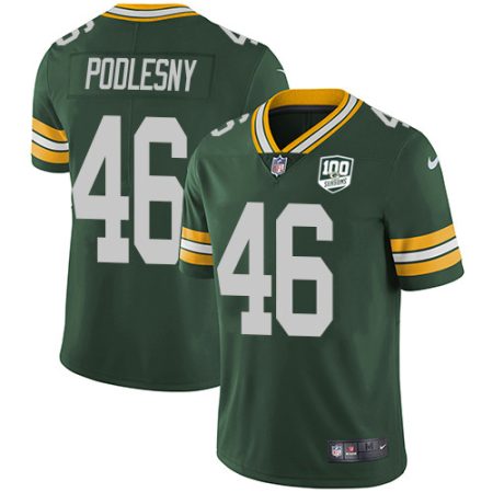 wholesale Packers #46 Jack Podlesny Green Team Color Youth 100th Season Stitched NFL Vapor Untouchable Limited Jersey