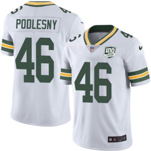 wholesale Packers #46 Jack Podlesny White Youth 100th Season Stitched NFL Vapor Untouchable Limited Jersey