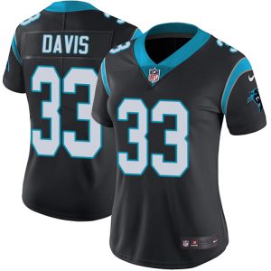 panthers #33 tae davis black team color women's stitched nfl vapor untouchable limited cheap jersey