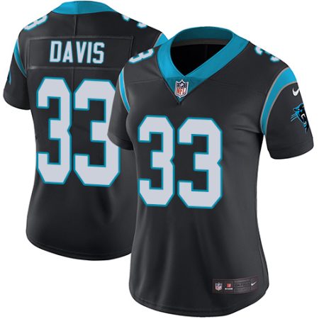 panthers #33 tae davis black team color women's stitched nfl vapor untouchable limited cheap jersey