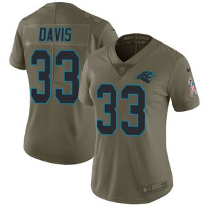 panthers #33 tae davis olive women's stitched nfl limited 2017 salute to service wholesale jersey