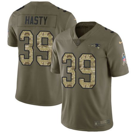 wholesale Patriots #39 JaMycal Hasty Olive/Camo Youth Stitched NFL Limited 2017 Salute To Service Jersey