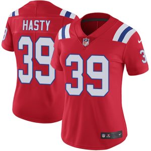 Patriots #39 JaMycal Hasty Red Alternate Women's Stitched NFL Vapor Untouchable Limited Jersey