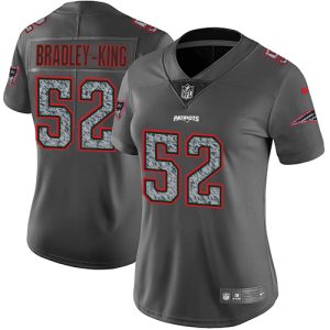 Patriots #52 Will Bradley-King Gray Static Women's Stitched NFL Vapor Untouchable Limited Jersey