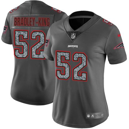 Patriots #52 Will Bradley-King Gray Static Women's Stitched NFL Vapor Untouchable Limited Jersey