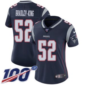 Patriots #52 Will Bradley-King Navy Blue Team Color Women's Stitched NFL 100th Season Vapor Untouchable Limited Jersey