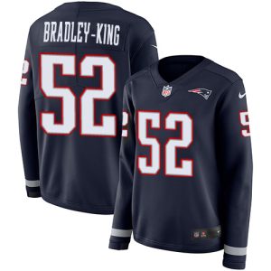 patriots #52 will bradley-king navy blue team color women's stitched nfl limited therma long sleeve cheap jersey