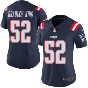 Patriots #52 Will Bradley-King Navy Blue Women's Stitched NFL Limited Rush Jersey