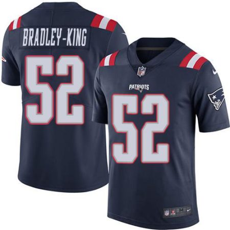 wholesale Patriots #52 Will Bradley-King Navy Blue Youth Stitched NFL Limited Rush Jersey