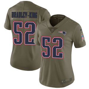 Patriots #52 Will Bradley-King Olive Women's Stitched NFL Limited 2017 Salute To Service Jersey