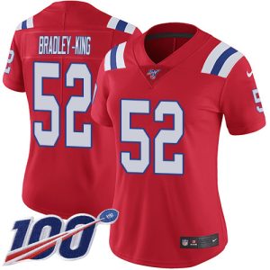 wholesale Patriots #52 Will Bradley-King Red Alternate Women's Stitched NFL 100th Season Vapor Untouchable Limited Jersey