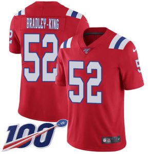 wholesale Patriots #52 Will Bradley-King Red Alternate Youth Stitched NFL 100th Season Vapor Limited Jersey