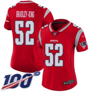 Patriots #52 Will Bradley-King Red Women's Stitched NFL Limited Inverted Legend 100th Season Jersey