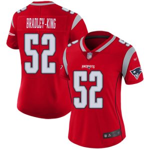 Patriots #52 Will Bradley-King Red Women's Stitched NFL Limited Inverted Legend Jersey