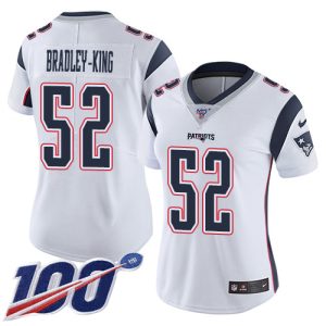 Patriots #52 Will Bradley-King White Women's Stitched NFL 100th Season Vapor Untouchable Limited Jersey