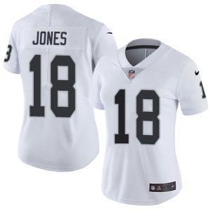 Raiders #18 Jack Jones White Women's Stitched NFL Vapor Untouchable Limited Jersey