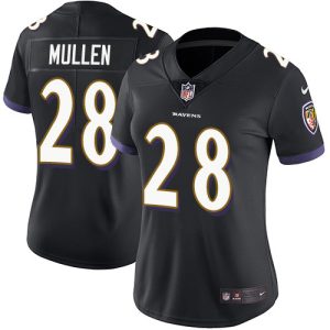 wholesale Ravens #28 Trayvon Mullen Black Alternate Women's Stitched NFL Vapor Untouchable Limited Jersey