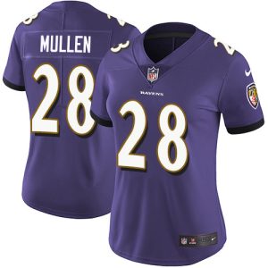 Ravens #28 Trayvon Mullen Purple Team Color Women's Stitched NFL Vapor Untouchable Limited Jersey