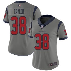 Texans #38 J.J. Taylor Gray Women's Stitched NFL Limited Inverted Legend Jersey