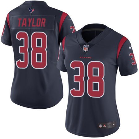 wholesale Texans #38 J.J. Taylor Navy Blue Women's Stitched NFL Limited Rush Jersey