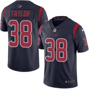 Texans #38 J.J. Taylor Navy Blue Youth Stitched NFL Limited Rush Jersey