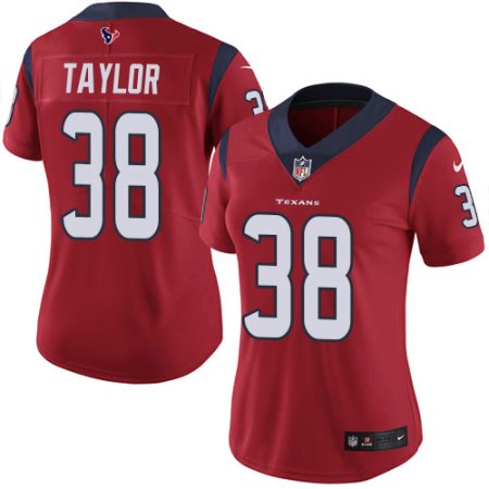 Texans #38 J.J. Taylor Red Alternate Women's Stitched NFL Vapor Untouchable Limited Jersey